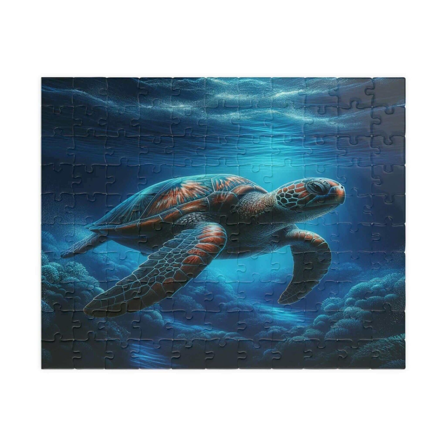 Sea Turtle Jigsaw Puzzle 4 Put the pieces together and dive into a world of wonder! Available in 110, 252, 520 or 1014 pieces with glossy, laminated finish Printed on sturdy chipboard backing for quality that lasts Choose vertical or horizontal orientatio