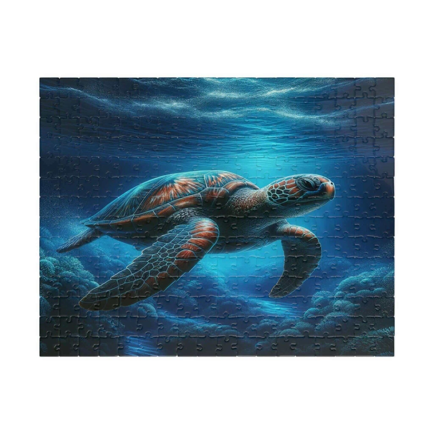 Sea Turtle Jigsaw Puzzle 4 Put the pieces together and dive into a world of wonder! Available in 110, 252, 520 or 1014 pieces with glossy, laminated finish Printed on sturdy chipboard backing for quality that lasts Choose vertical or horizontal orientatio