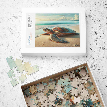 Sea Turtle Jigsaw Puzzle 6 Put the pieces together and dive into a world of wonder! Available in 110, 252, 520 or 1014 pieces with glossy, laminated finish Printed on sturdy chipboard backing for quality that lasts Choose vertical or horizontal orientatio