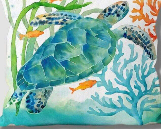 Sea Turtle Colorful Pillow Case Delivery Information:Please Note - As this is a lovingly handmade product, the shipping time might sound longer than standard. We appreciate your patience and understanding in receiving these unique, crafted items.Delivery