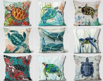 Sea Turtle Colorful Pillow Case Delivery Information:Please Note - As this is a lovingly handmade product, the shipping time might sound longer than standard. We appreciate your patience and understanding in receiving these unique, crafted items.Delivery