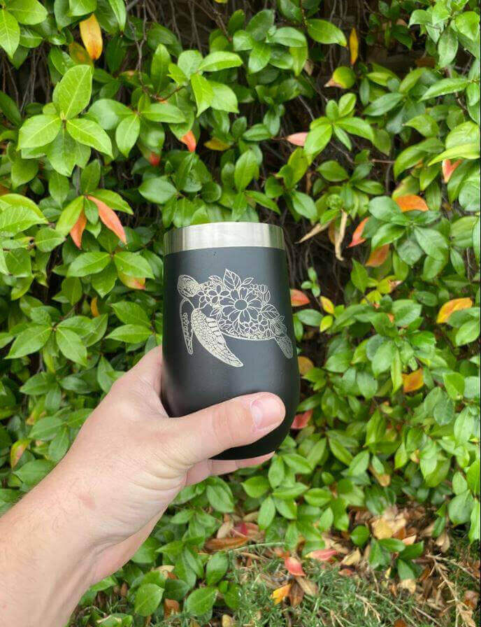 Floral Sea Turtle Insulated Tumbler Delivery Information:Please Note - As this is a lovingly handmade product, the shipping time might sound longer than standard. We appreciate your patience and understanding in receiving these unique, crafted items.Deliv