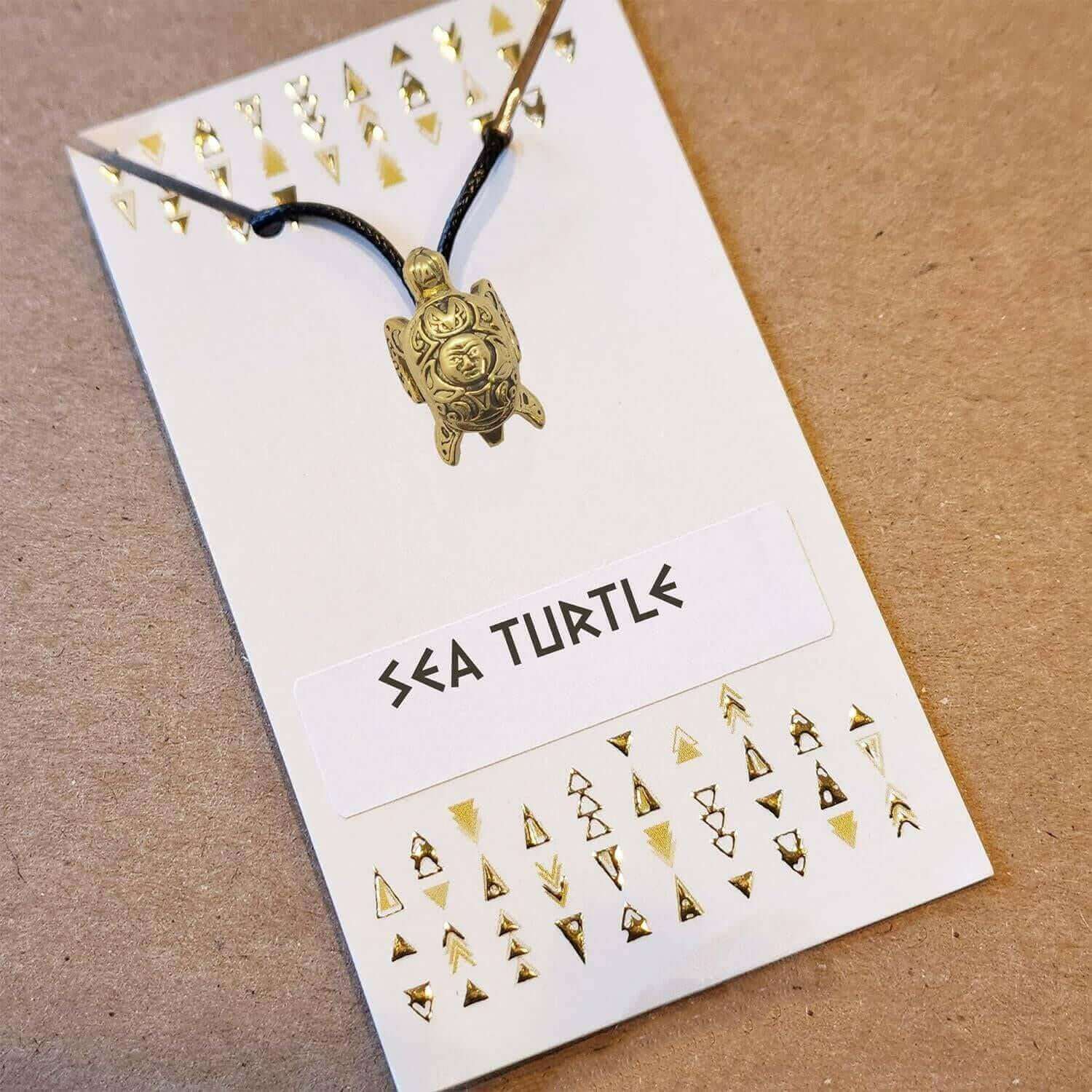 Sea Turtle Spirit Animal Tribal Necklace Capture Your Spirit Animal's Magic and Meaning With This Stunning Sea Turtle Tribal Necklace Handcrafted sea turtle bead plated in gleaming gold to represent wisdom, longevity, and perseverance Double hole design a