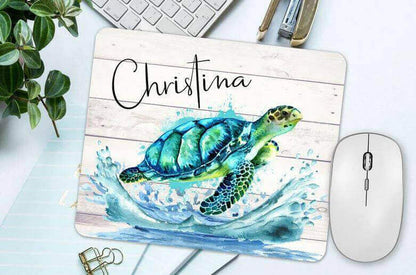 Custom Name Sea Turtle Mouse Pad Delivery Information:Please Note - As this is a lovingly handmade product, the shipping time might sound longer than standard. We appreciate your patience and understanding in receiving these unique, crafted items.Delivery