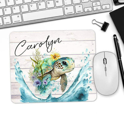 Custom Name Sea Turtle Mouse Pad Delivery Information:Please Note - As this is a lovingly handmade product, the shipping time might sound longer than standard. We appreciate your patience and understanding in receiving these unique, crafted items.Delivery