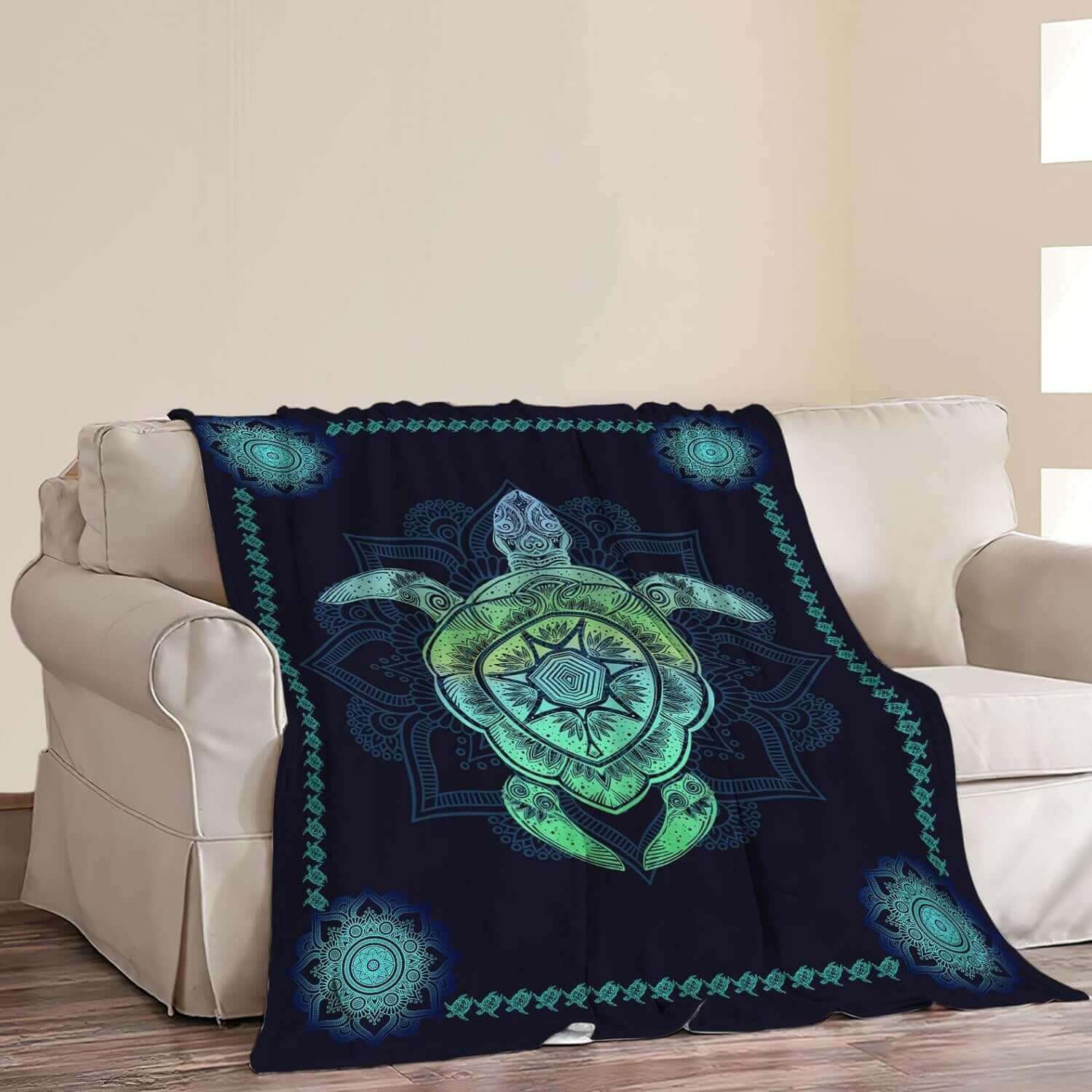 Super Cozy Deep Blue Sea Turtle Blanket Sea Turtle Blanket Sea Turtle Gifts for Girls Women Super Soft Cozy Warm Ocean Sea Turtle Decor Throw Blanket Fuzzy Plush Fleece Bedding Blanket for Bed Girls Kids Adults 40"X50" Bring a Warm Hug of the Ocean Home w