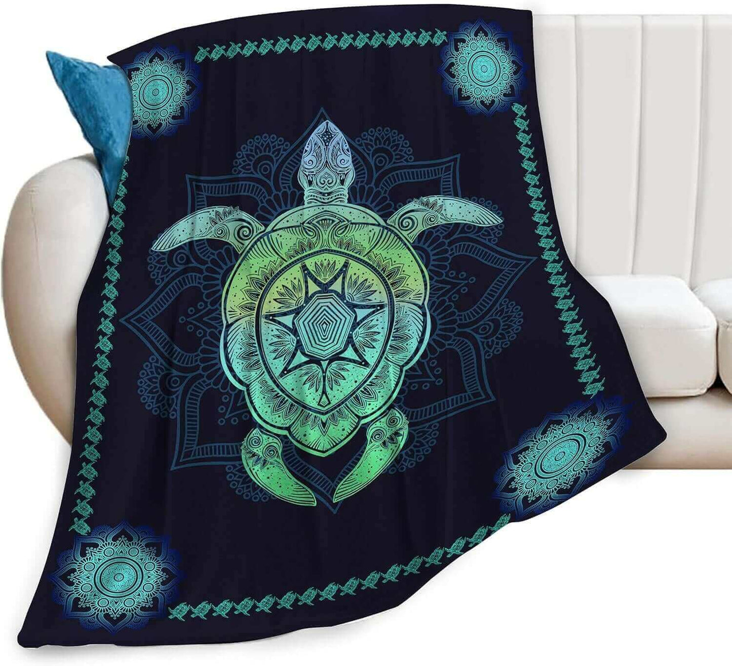 Super Cozy Deep Blue Sea Turtle Blanket Sea Turtle Blanket Sea Turtle Gifts for Girls Women Super Soft Cozy Warm Ocean Sea Turtle Decor Throw Blanket Fuzzy Plush Fleece Bedding Blanket for Bed Girls Kids Adults 40"X50" Bring a Warm Hug of the Ocean Home w